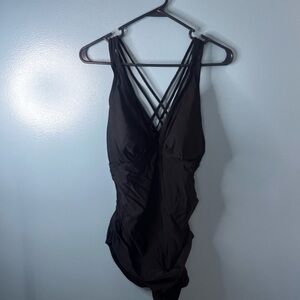 Merona Black Strappy Maternity Swimsuit